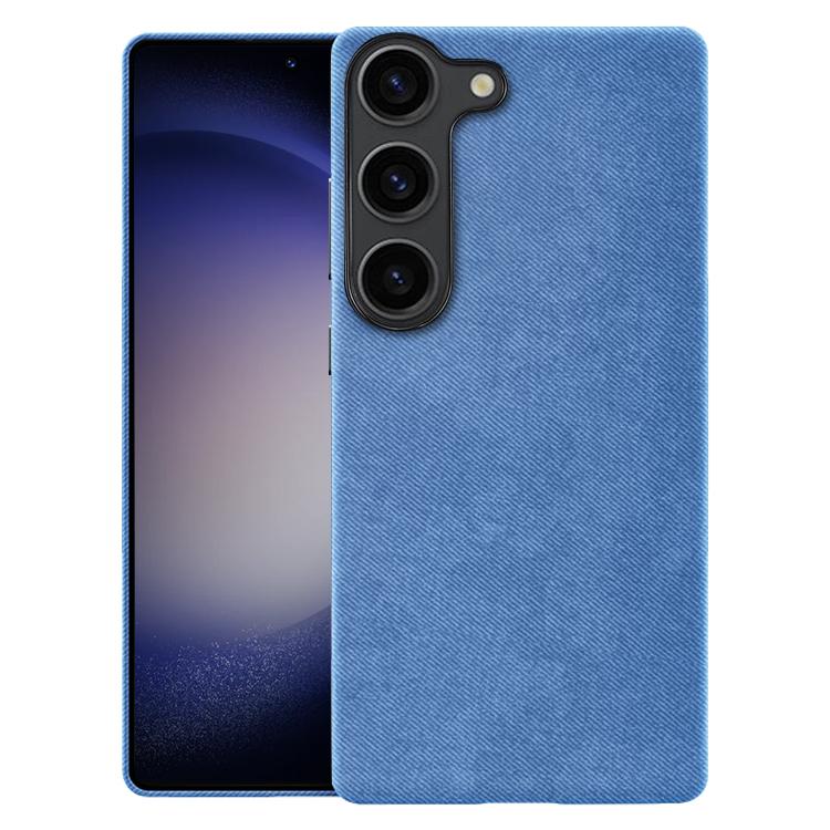 For Samsung Galaxy S23+ 5G Flannel Textured Magnetic Full Coverage Phone Case(Light Blue)