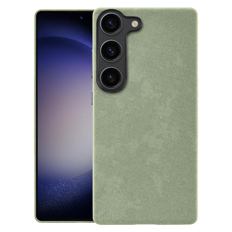 For Samsung Galaxy S23 5G Flannel Textured Magnetic Full Coverage Phone Case(Light Green)