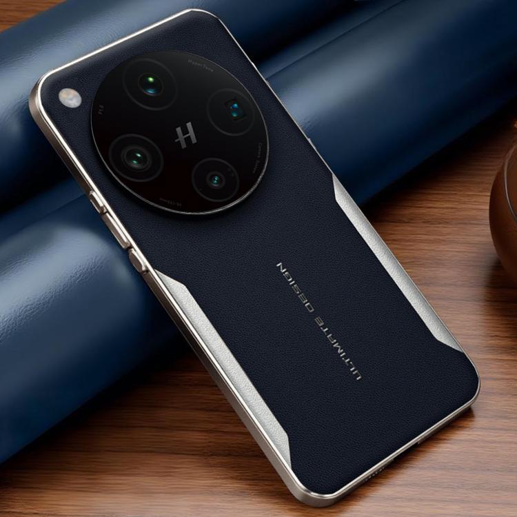 

For OPPO Find X8 Pro Electroplated Frame Sheepskin Texture Morandi Color Shockproof Phone Case(Blue)