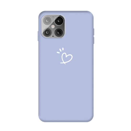 

For iPhone 12 mini Three Dots Love-heart Pattern Frosted TPU Protective Case (Light Purple)