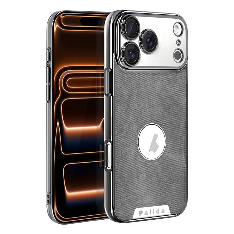 For iPhone 17 Pro Max Palida Y13 Mecha Denim Texture Full Coverage Phone Case(Grey)