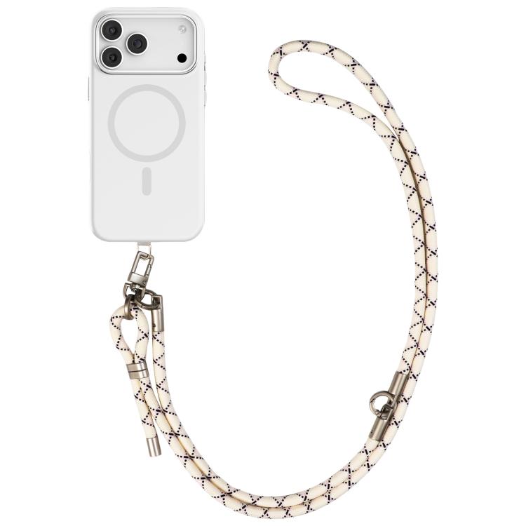 Mutural Elegant Series Crossbody Phone Long Short Dual-purpose Lanyard(Light Yellow)