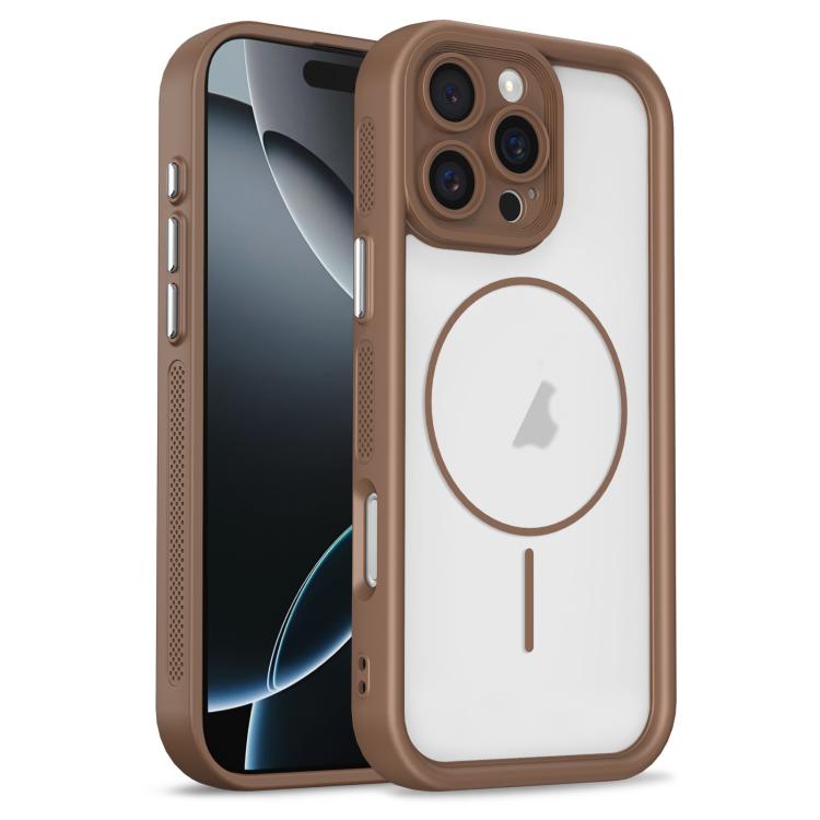 

For iPhone 16 Pro Heavenly Eye Magnetic TPU Hybrid PC Phone Case(Khaki)