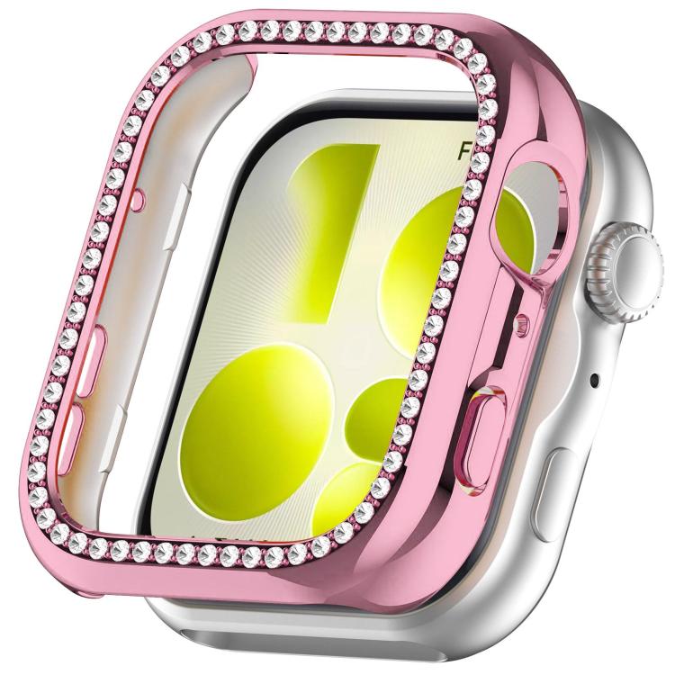 

For Huawei Watch Fit 5 Pro xDfind Single Row Diamond Hollow PC Watch Case(Pink)