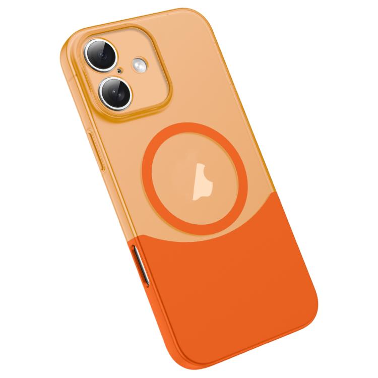 For iPhone 17 Tenon-and-mortise Splicing Magnetic PC Phone Case(Orange) — купить у Sunsky-online WW