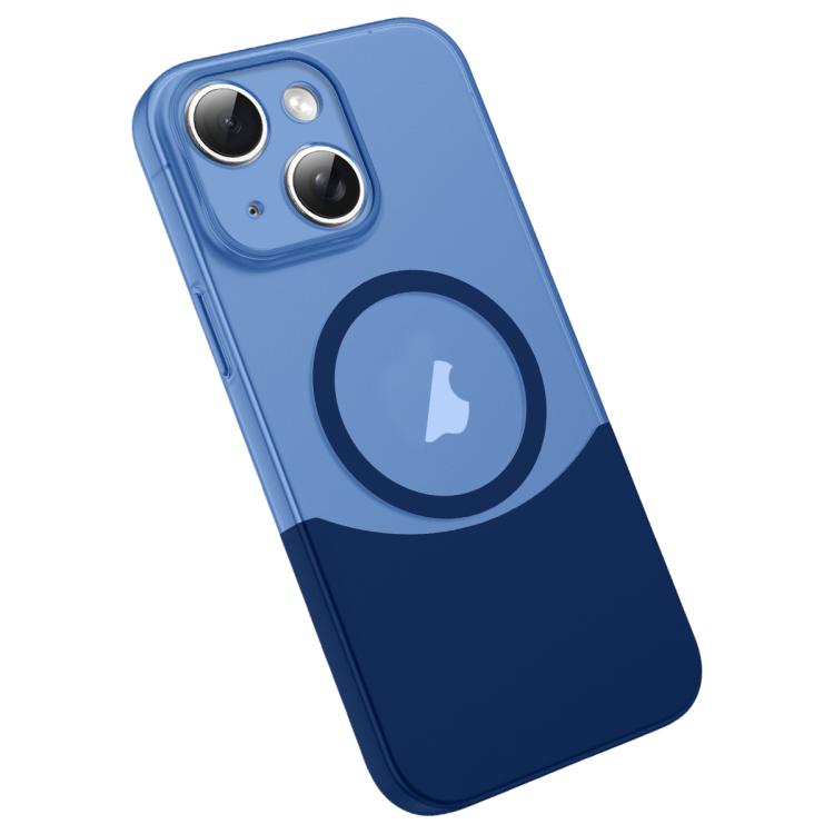 For iPhone 15 Plus / 14 Plus Tenon-and-mortise Splicing Magnetic PC Phone Case(Sapphire Blue) — купить у Sunsky-online WW