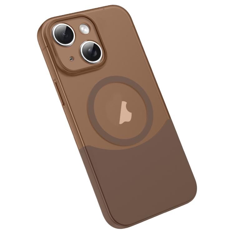 For iPhone 15 Tenon-and-mortise Splicing Magnetic PC Phone Case(Desert Gold) — купить у Sunsky-online WW