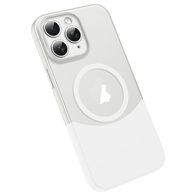 For iPhone 11 Pro Max Tenon-and-mortise Splicing Magnetic PC Phone Case(White)