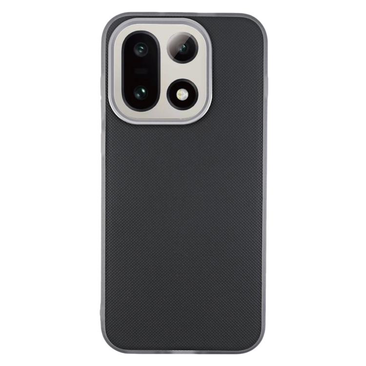 For OnePlus 15 Matte Grid Texture Vegan Leather Phone Case(Black)