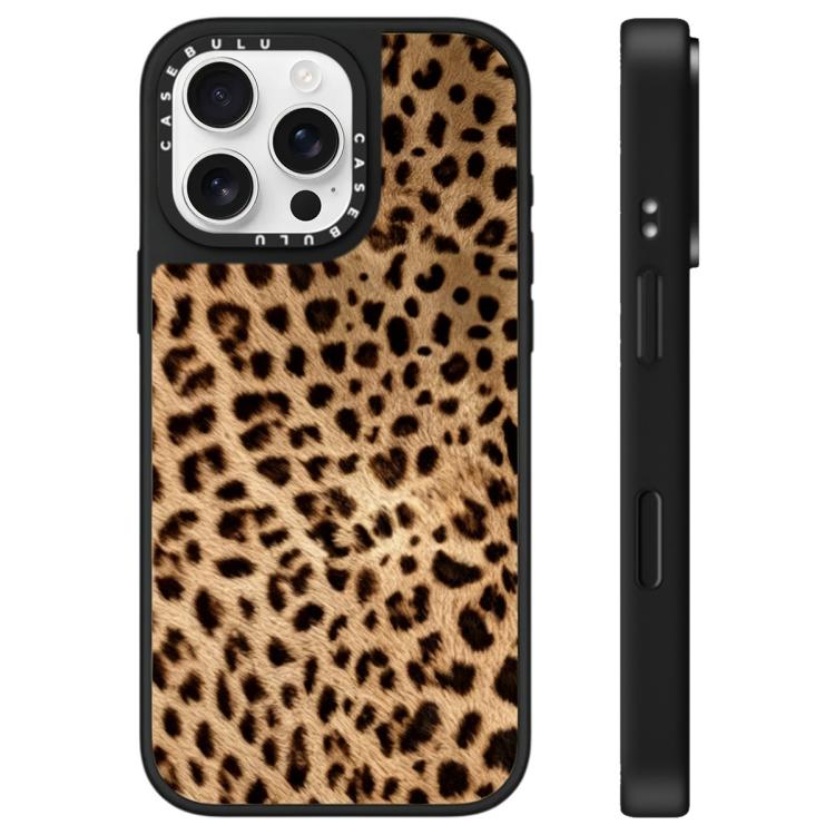 

For iPhone 16 Pro Stars Leopard Series Pattern Mirror Phone Case(Brown Panthera Onca)