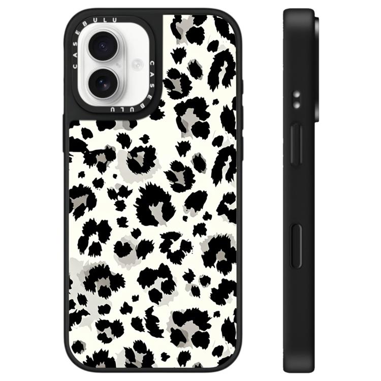 For iPhone 16 Plus Stars Leopard Series Pattern Mirror Phone Case(Black White Leopard) — купить у Sunsky-online WW