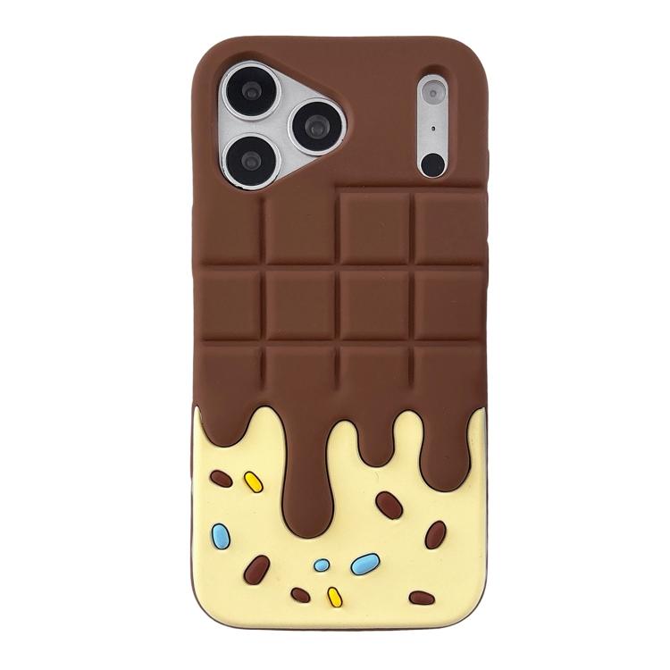 For iPhone 17 Pro Candy Chocolate Silicone Phone Case(Yellow Brown)
