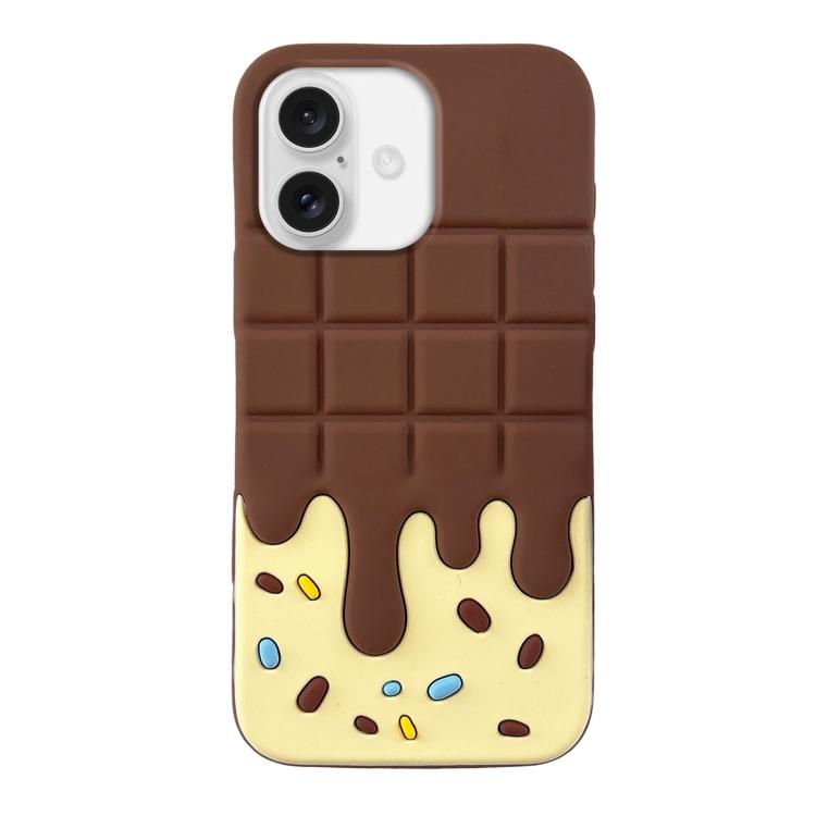 For iPhone 17 Candy Chocolate Silicone Phone Case(Yellow Brown)
