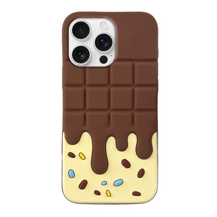 

For iPhone 16 Pro Max Candy Chocolate Silicone Phone Case(Yellow Brown)