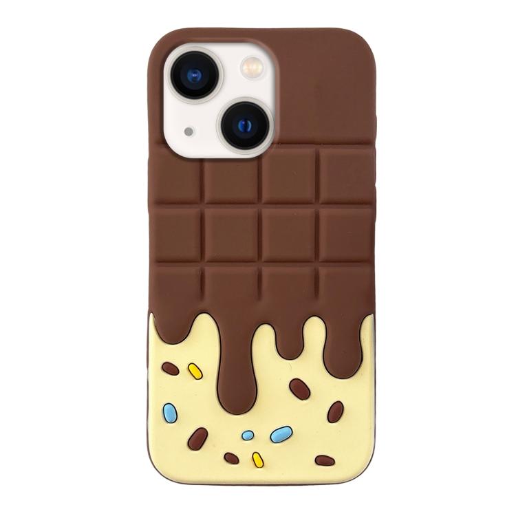 For iPhone 13 Candy Chocolate Silicone Phone Case(Yellow Brown)