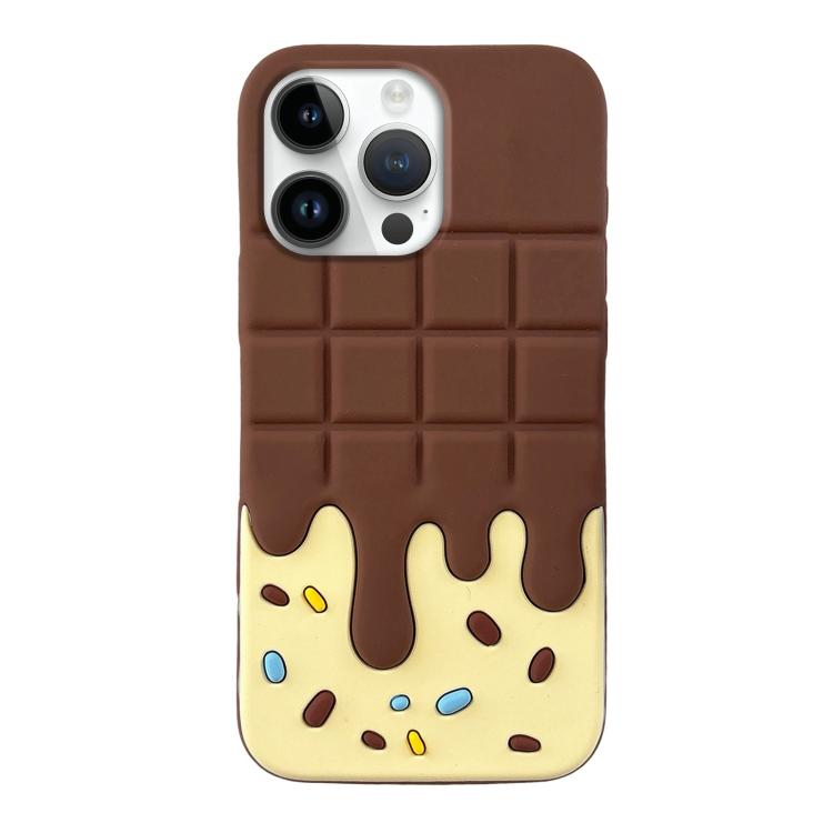 For iPhone 12 Pro Max Candy Chocolate Silicone Phone Case(Yellow Brown)
