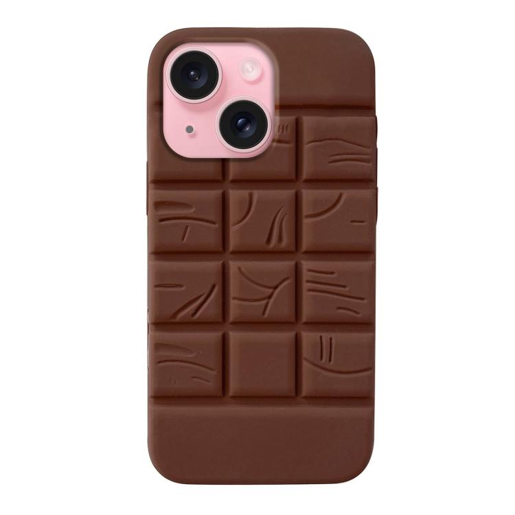 For iPhone 15 Plus Melted Chocolate Silicone Phone Case(Brown)