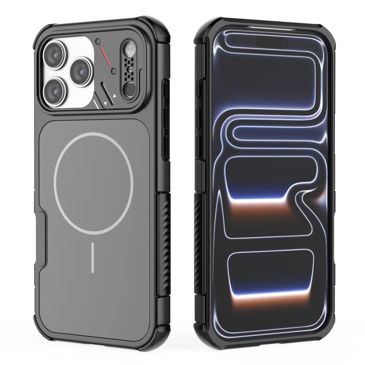 For iPhone 18 Pro / 17 Pro Heat Dissipation Air Shockproof TPU + PC Magsafe Phone Case(Black)