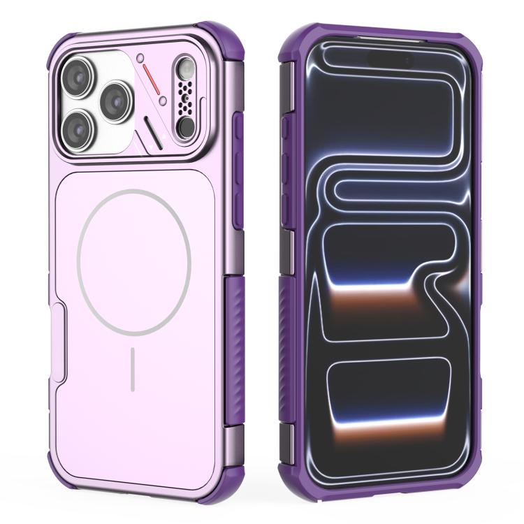 For iPhone 18 Pro Max/17 Pro Max Heat Dissipation Air Shockproof TPU + PC Magsafe Phone Case(Purple)