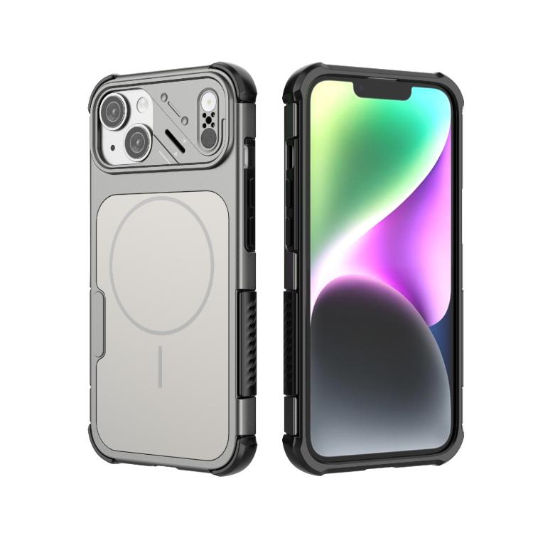 

For iPhone 14 Heat Dissipation Air Shockproof TPU + PC Magsafe Phone Case(Gray)