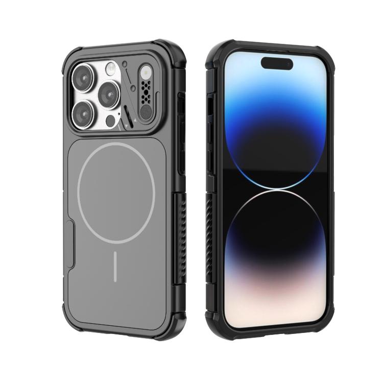 For iPhone 14 Pro Heat Dissipation Air Shockproof TPU + PC Magsafe Phone Case(Black)