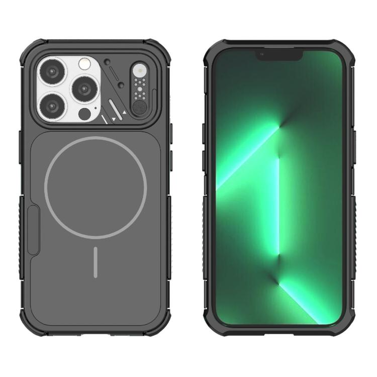 For iPhone 13 Pro Heat Dissipation Air Shockproof TPU + PC Magsafe Phone Case(Black)