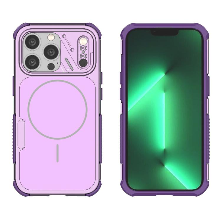 

For iPhone 13 Pro Heat Dissipation Air Shockproof TPU + PC Magsafe Phone Case(Purple)