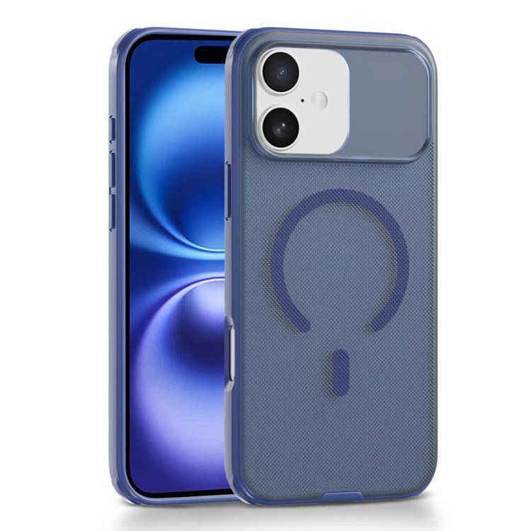 For iPhone 16 Frosted Dot Texture Magnetic Phone Case(Blue) — купить у Sunsky-online WW