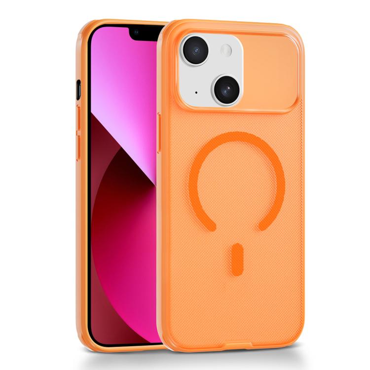 For iPhone 13 Frosted Dot Texture Magnetic Phone Case(Orange)