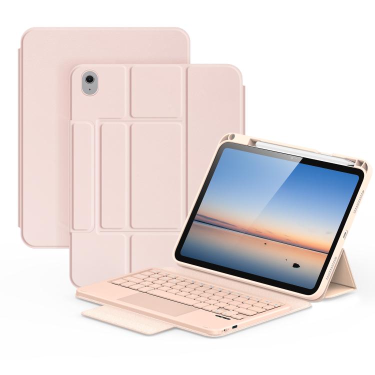For iPad 2025 / 2022 DUX DUCIS YK Series Magnetic Wireless Keyboard Vegan Leather Tablet Case(Pink)