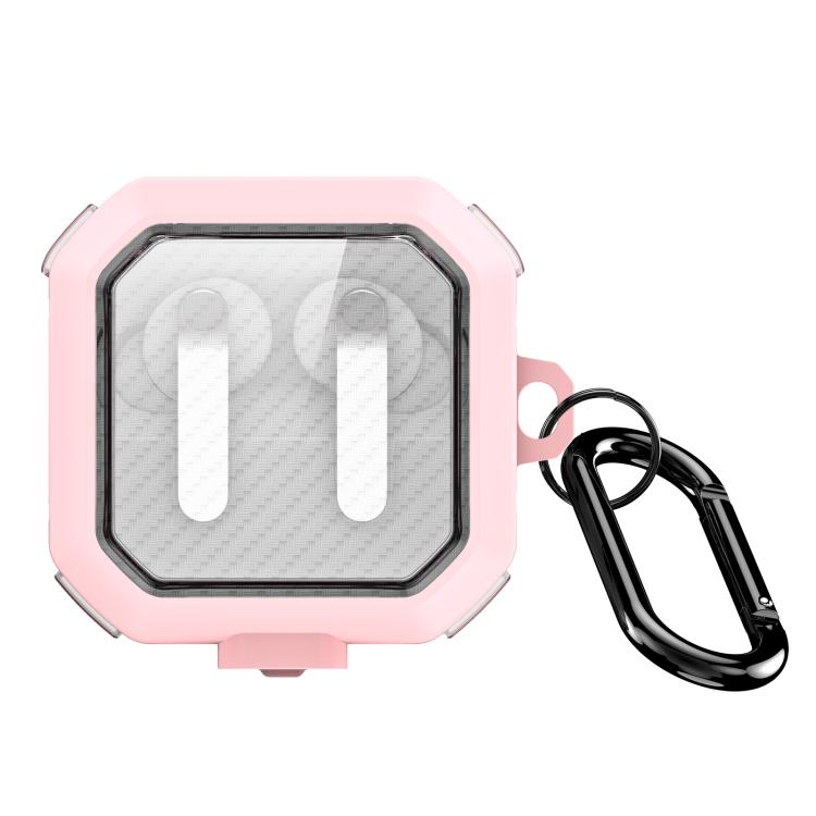 

For Galaxy Buds4 / Buds4 Pro DUX DUCIS SECE Series Frosted Clear Carbon Fiber Texture Wireless Earphones Case(Pink)
