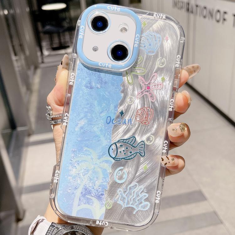 For iPhone 14 IMD Ocean World Puffy Frosted PC Phone Case — купить у Sunsky-online WW