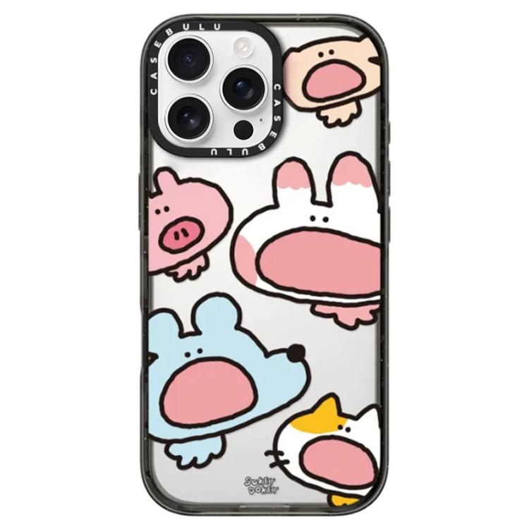 

For iPhone 16 Pro Max Mouse Series Transparent Acrylic Phone Case(Puzzled Face)