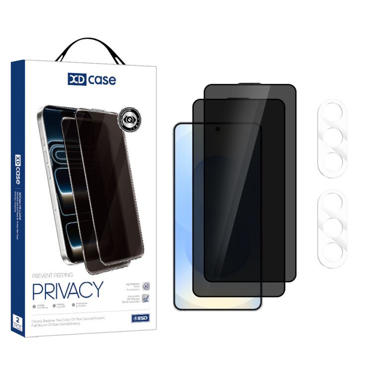 

For Galaxy S26+ 5G XDcase 2 Pairs Anti-Peep Tempered Glass Screen Protector + Transparent Lens Protector