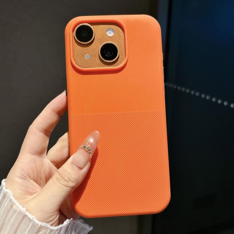 

For iPhone 14 Polka Dot Velvet TPU Shockproof Phone Case(Orange)