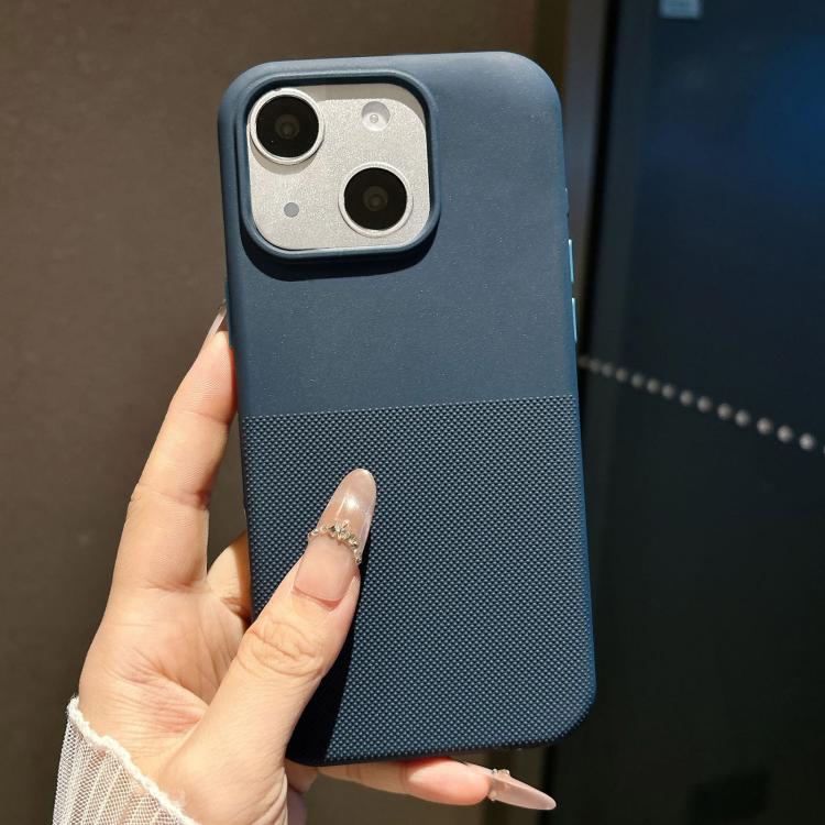 For iPhone 14 Polka Dot Velvet TPU Shockproof Phone Case(Royal Blue)