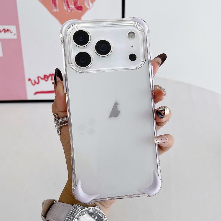 

For iPhone 17 Pro Max Four Corner Airbags Shockproof Color Contrast Soft TPU Phone Case(White)