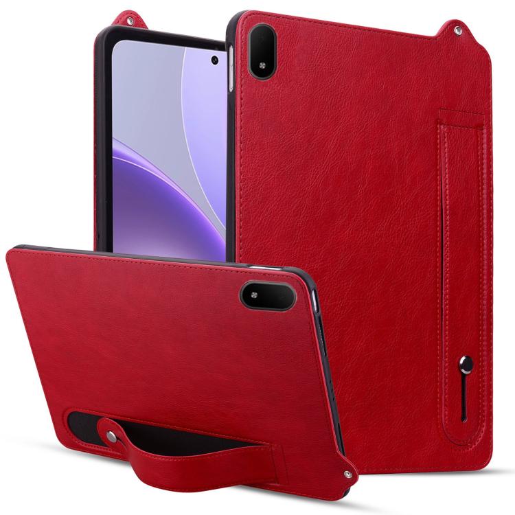 

For OPPO Pad Mini 8.8 2026 TPU Leather Back Tablet Case with Wristband(Red)