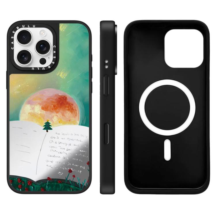 

For iPhone 16 Pro Max Floating Man Series Pattern Mirror Magnetic Phone Case(Book)