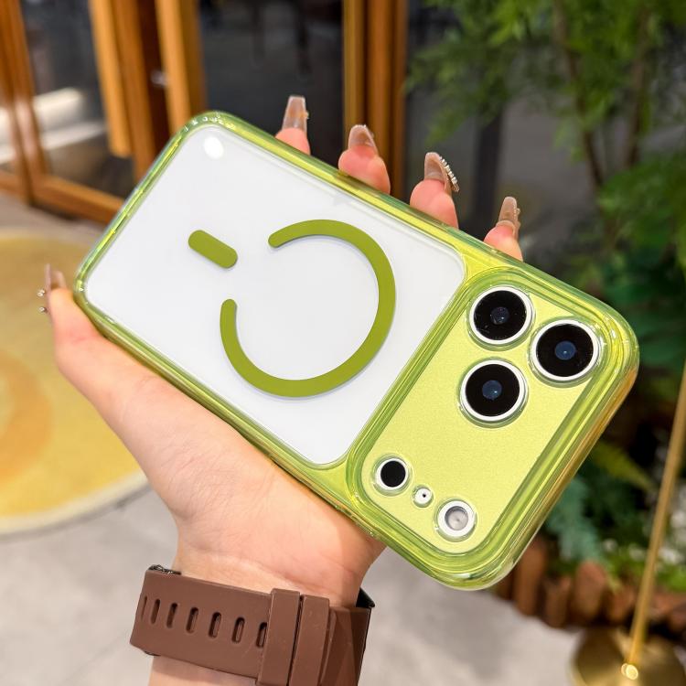 

For iPhone 17 Pro Max Precise Hole Shockproof Magnetic TPU Hybrid Acrylic Transparent Phone Case(Green)