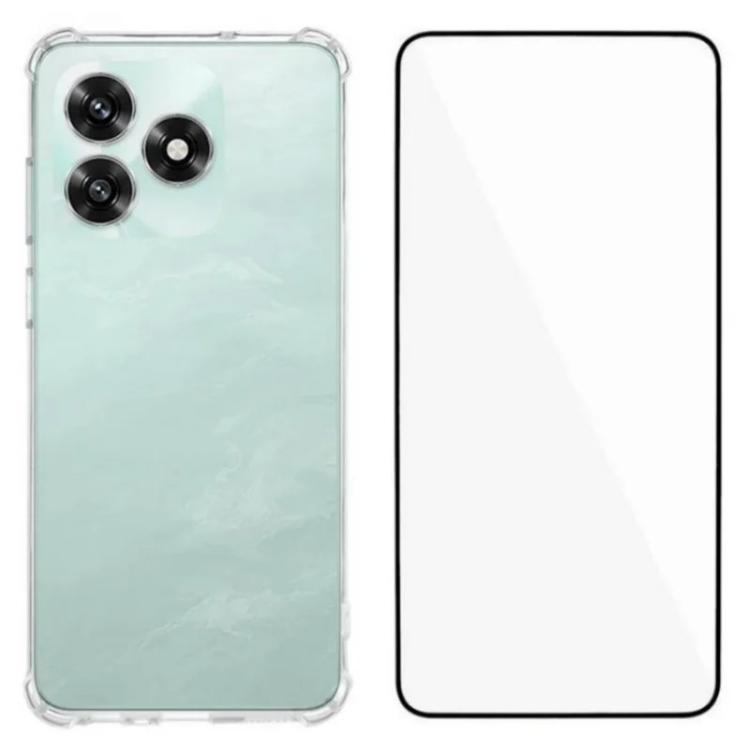 

For Honor X5c Plus / X5c 4G Airbag Corners Transparent TPU Phone Case with Screen Film(Transparent)