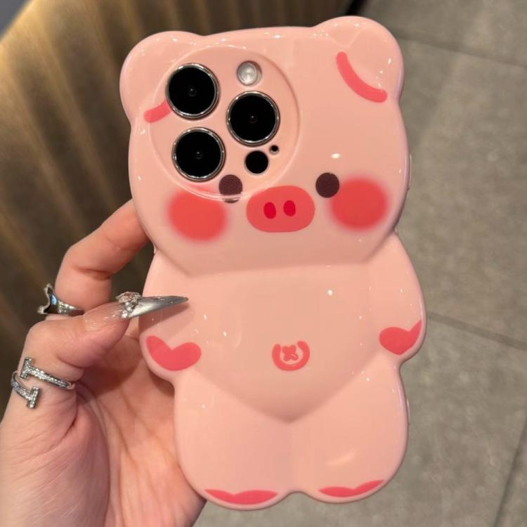For iPhone 13 Pro Max Cute 3D Pig Shockproof TPU Phone Case(Belly Button Pig) — купить у Sunsky-online WW