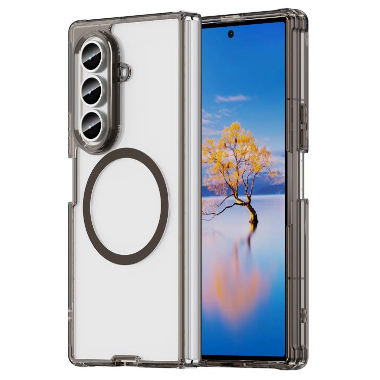 For Galaxy Z Fold7 5G PC Hybrid TPU Airbag Shockproof MagSafe Phone Case(Transparent Black)