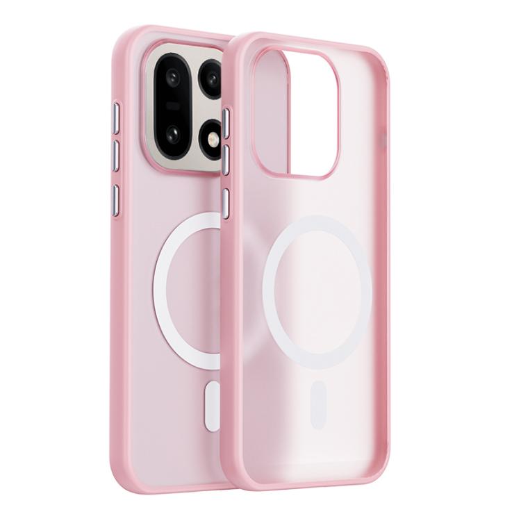 For OnePlus 15 Boundless Transparent Series Skin Feel Frosted Clear Magnetic Phone Case(Transparent Pink)