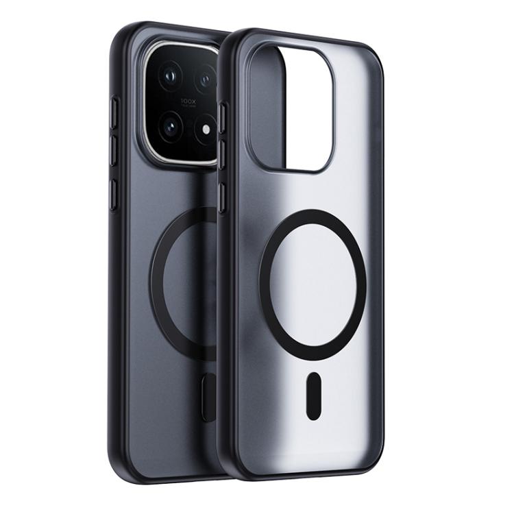 For vivo iQOO 15 Boundless Transparent Series Skin Feel Frosted Clear Magnetic Phone Case(Transparent Black)