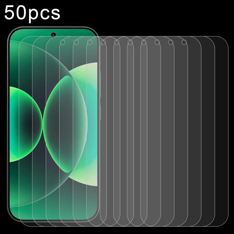 

For Xiaomi 17 Max 5G 50pcs 0.18mm High Aluminum Tempered Glass Film, Support Fingerprint Unlocking
