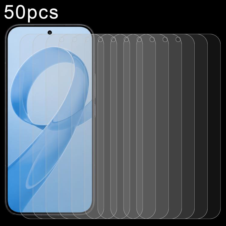 

For Redmi K100 Pro 5G 50pcs 0.18mm High Aluminum Tempered Glass Film, Support Fingerprint Unlocking
