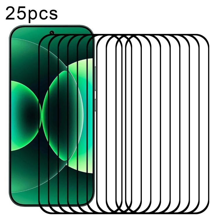 

For Xiaomi 17 Max 5G 25pcs High Aluminum Full Screen Silk Printing Tempered Glass Film, Support Fingerprint Unlocking