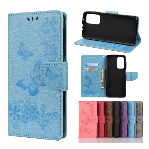 

For Xiaomi Mi 10T Pro 5G Butterflies Embossing Horizontal Flip Leather Case with Holder & Card Slots & Wallet(Blue)