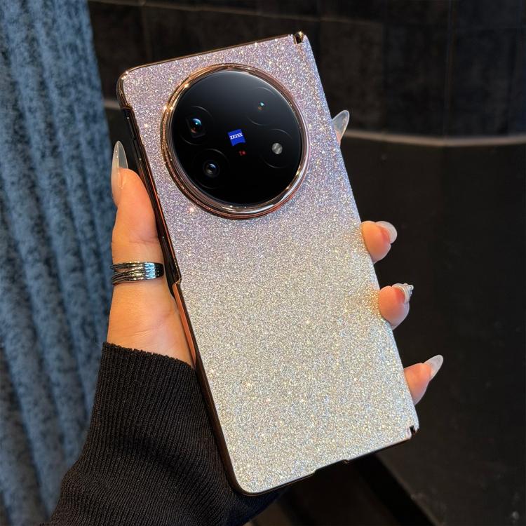 

For vivo X Fold5 Gradient Glitter Shockproof Phone Case(Purple)